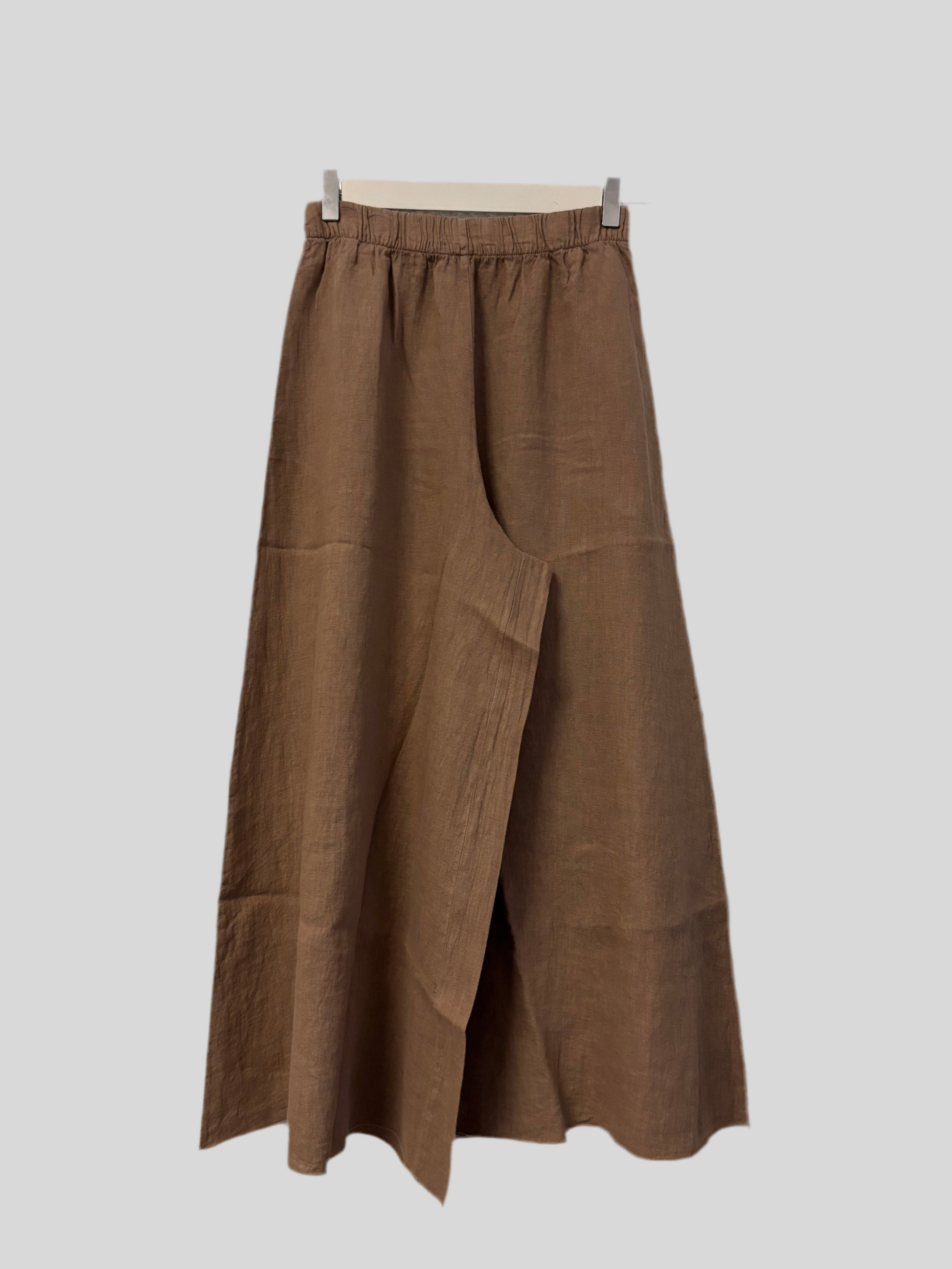 Pantalone TreBarraBi Pupa Lin Nut lino nocciola ampio 