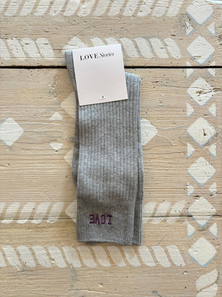 Calze Love Stories Rib Socks grey