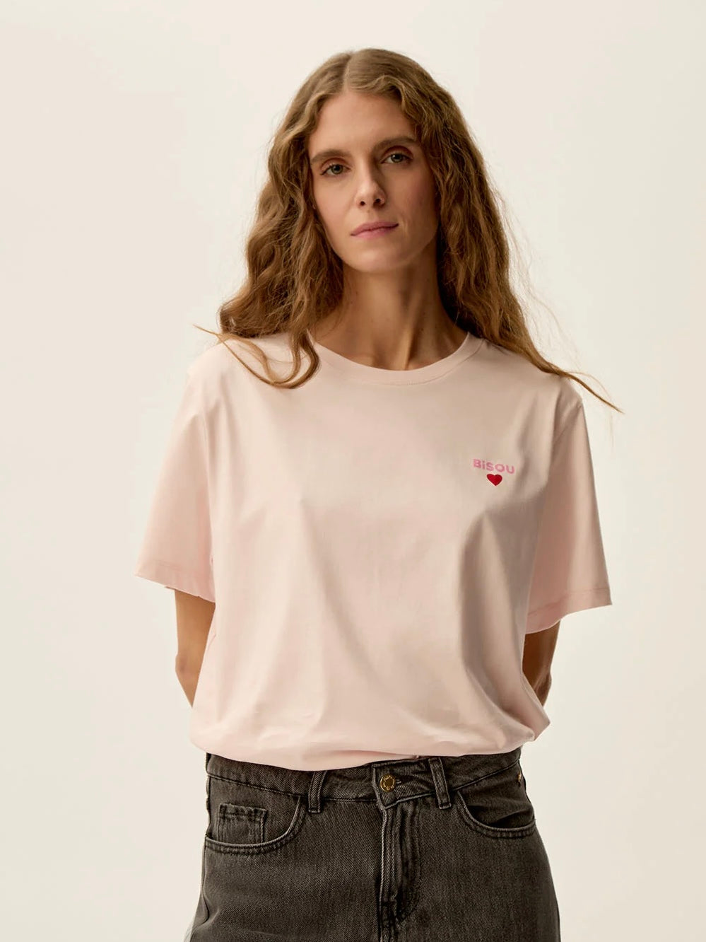 T-shirt Des Petits Hauts Gazoline rosa bisou