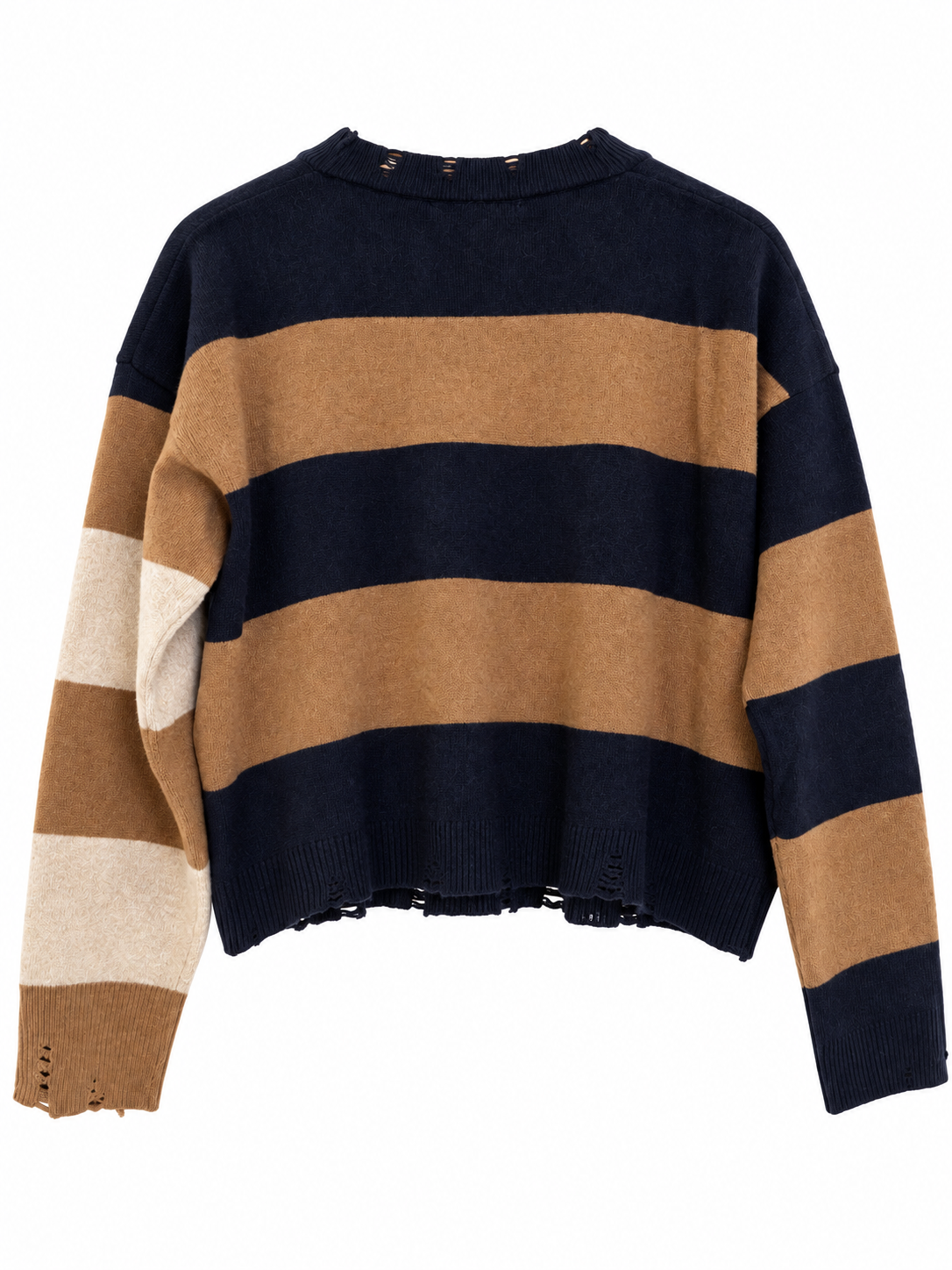 Maglione Laboratorio righe blu cannella