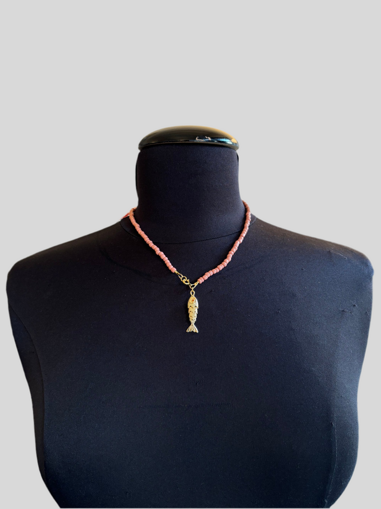 Collana Jewelfizz perline rosa e carpa