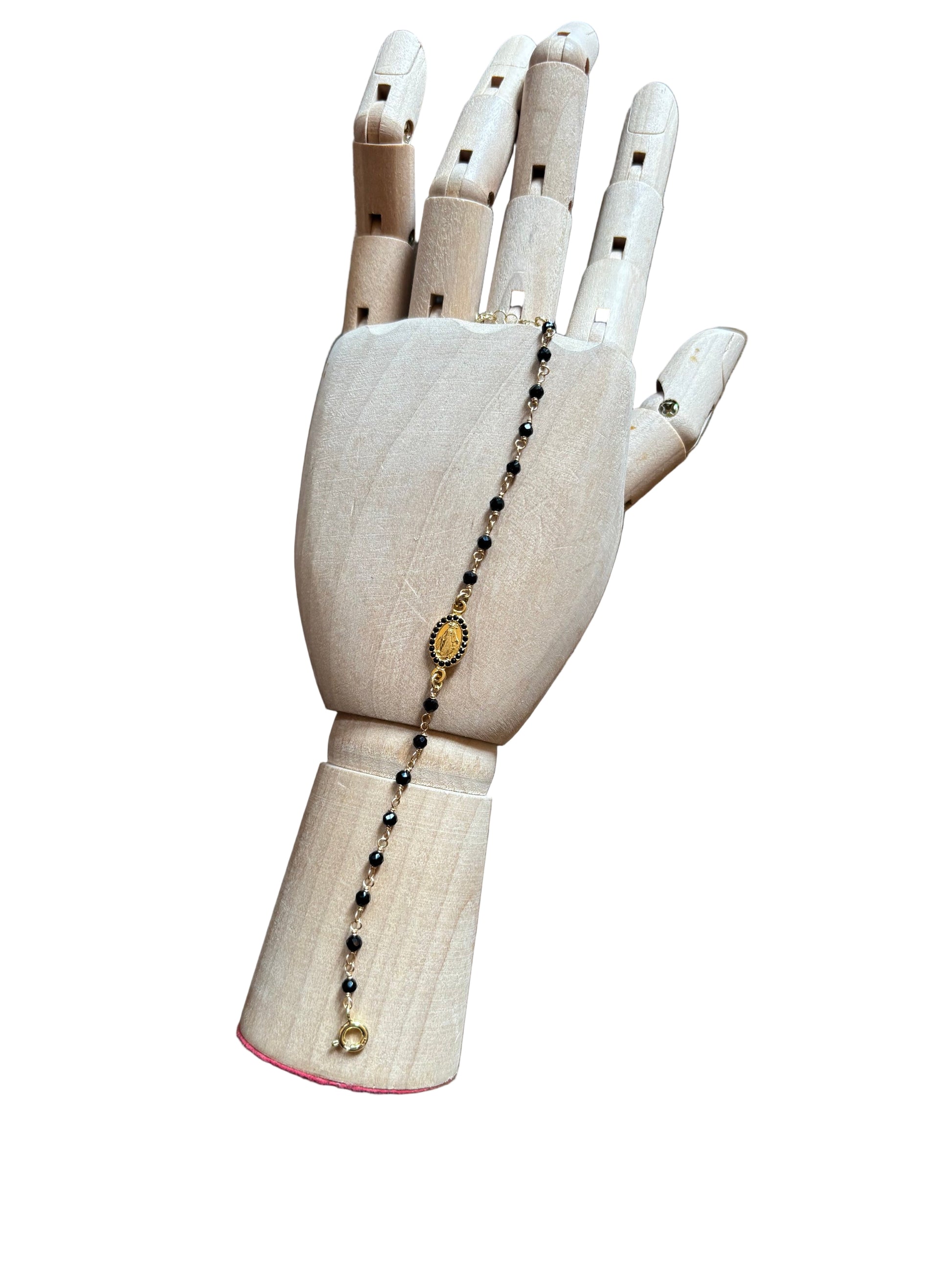 Bracciale Emmevi rosario nero madonna