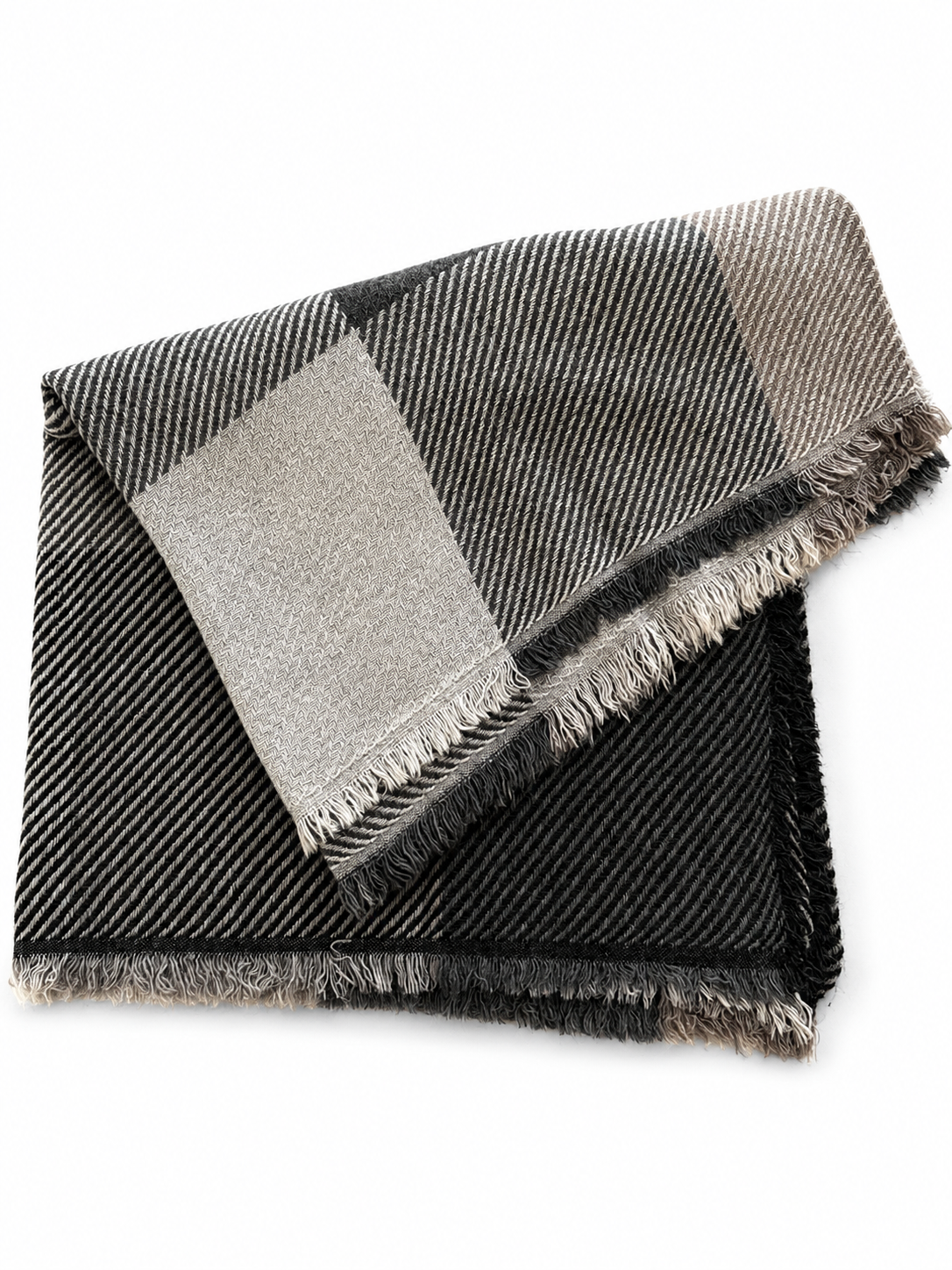 Sciarpa Flirt check + diagonale grigio