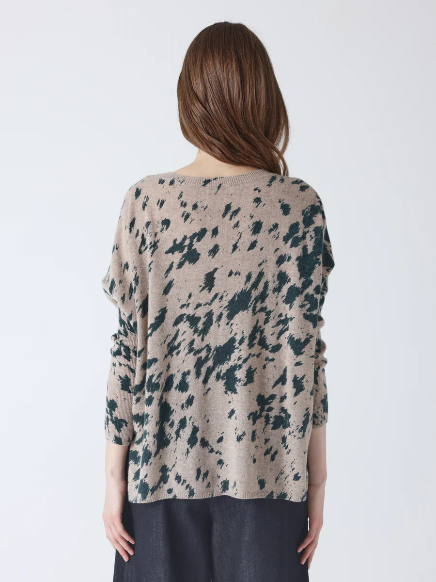 Maglione Absolut Cashmere Camille print chestnut/teal