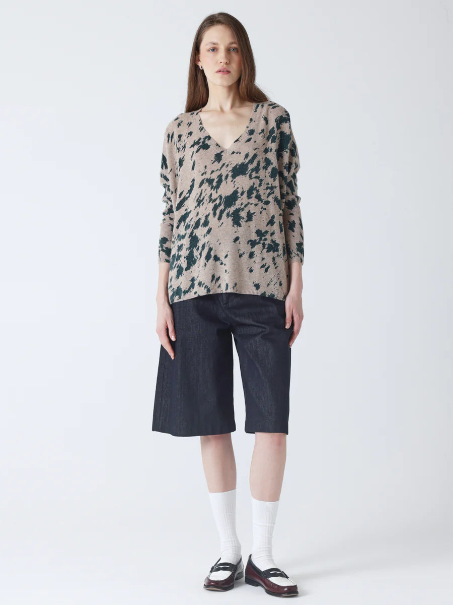 Maglione Absolut Cashmere Camille print chestnut/teal