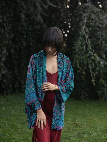 Cardigan Bohemia Couture Velvet smeraldo