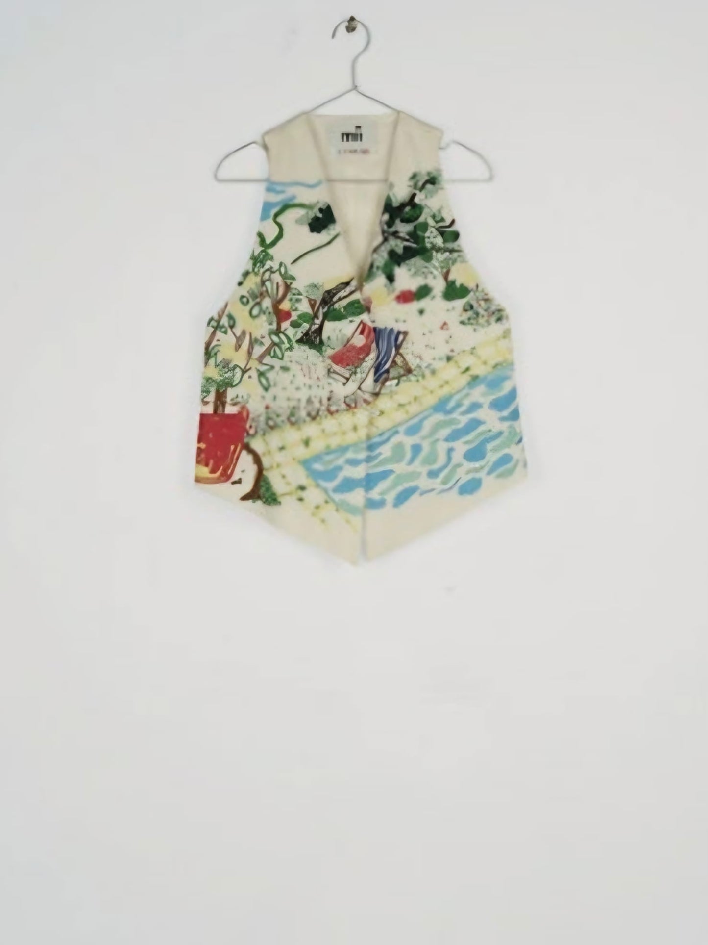 Gilet Mii Collection Paco La Dessinatrice ricamo piscina