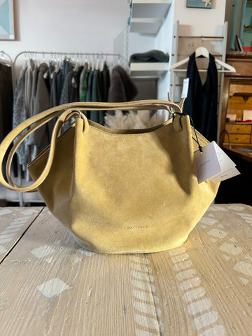 Borsa Maestoso Shell mini beige suede