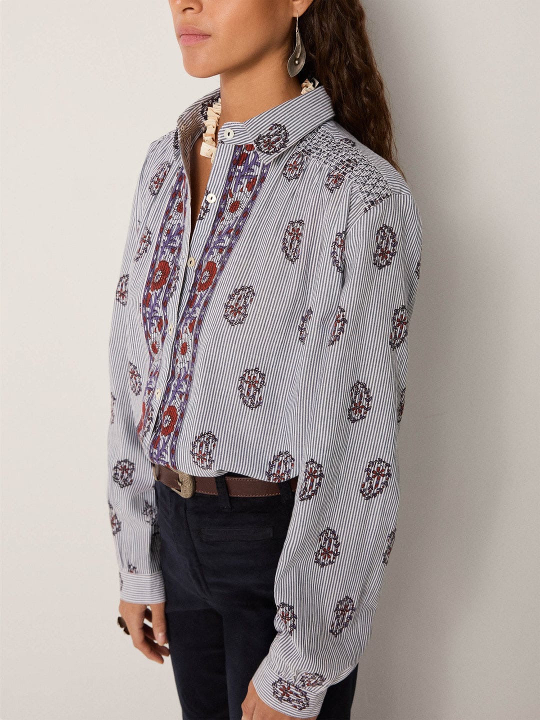 Camicia Maison Hotel Sophie Rustic Groove Striped Meadow
