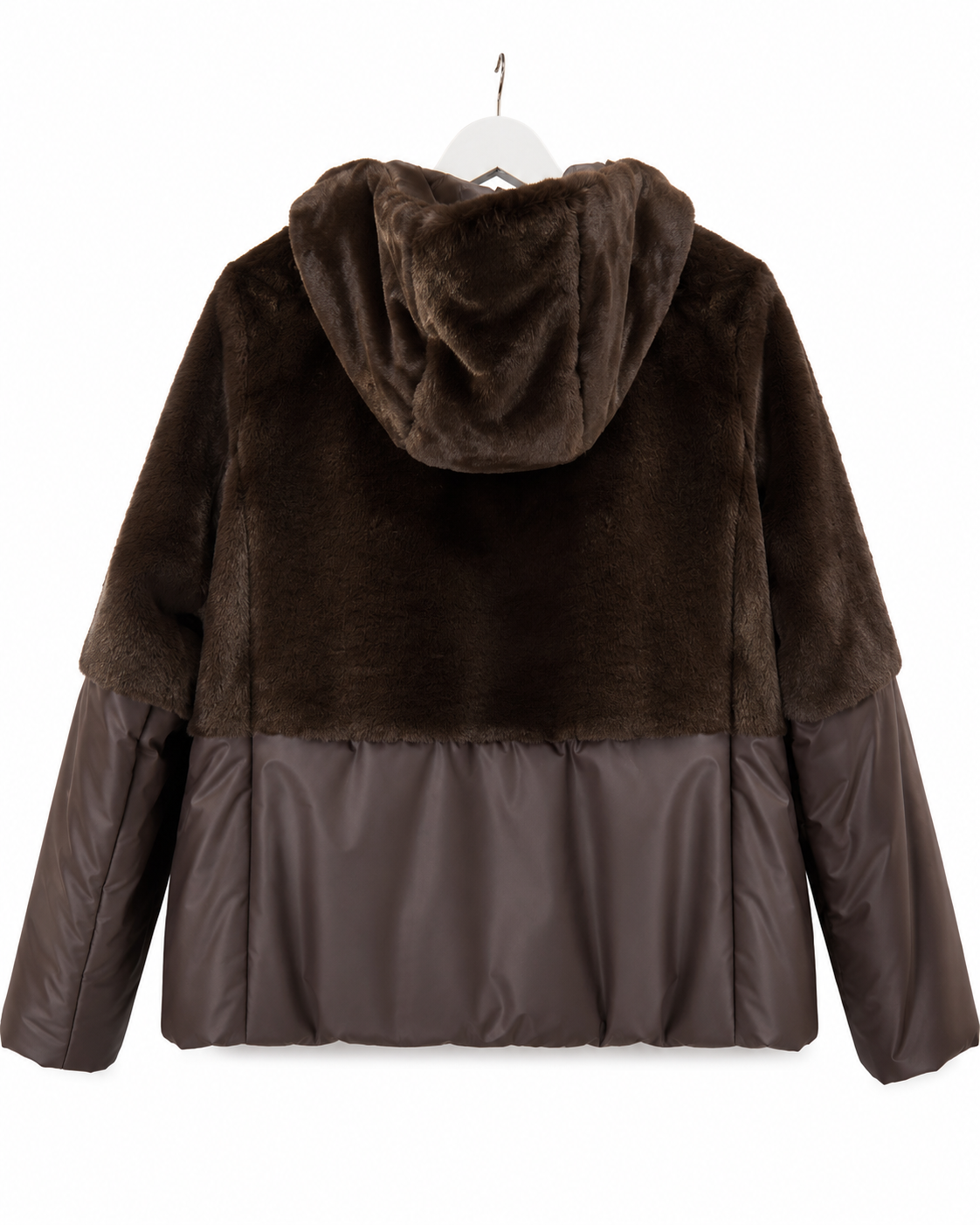 Giacca Flirt ecopelliccia e piumino marrone