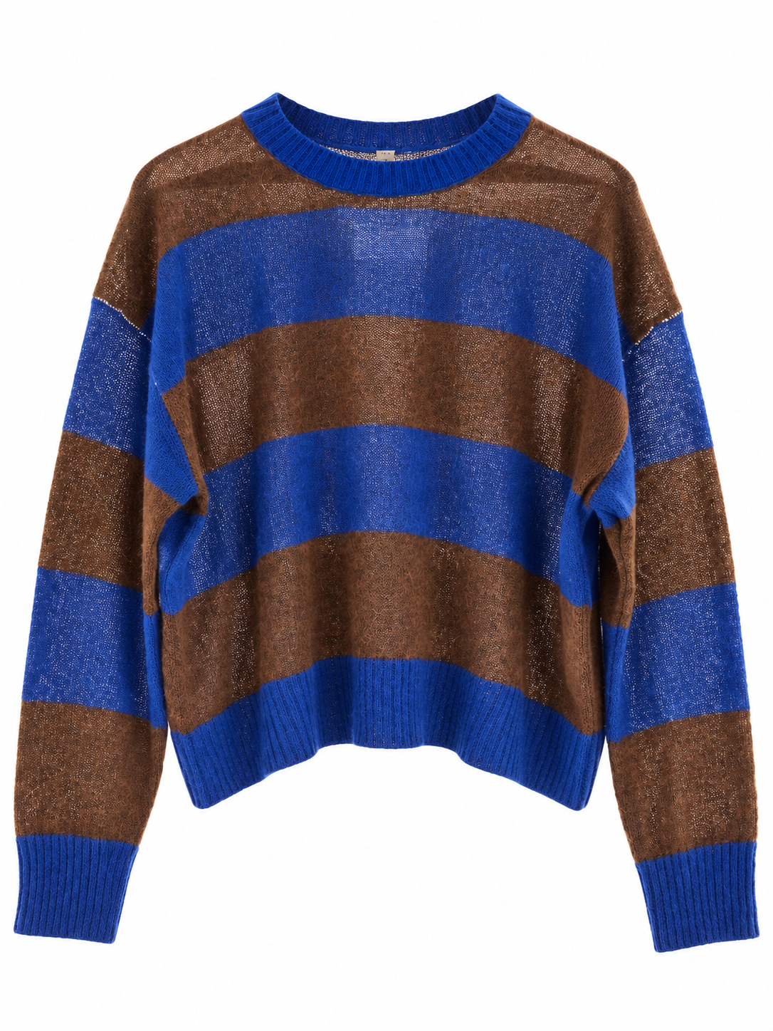 Maglione Laboratorio righe royal cioccolato