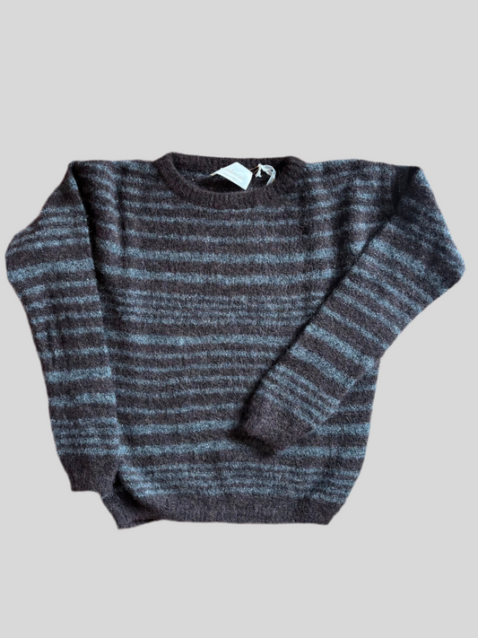 Maglione Chiara Bertani righe marrone e grigio