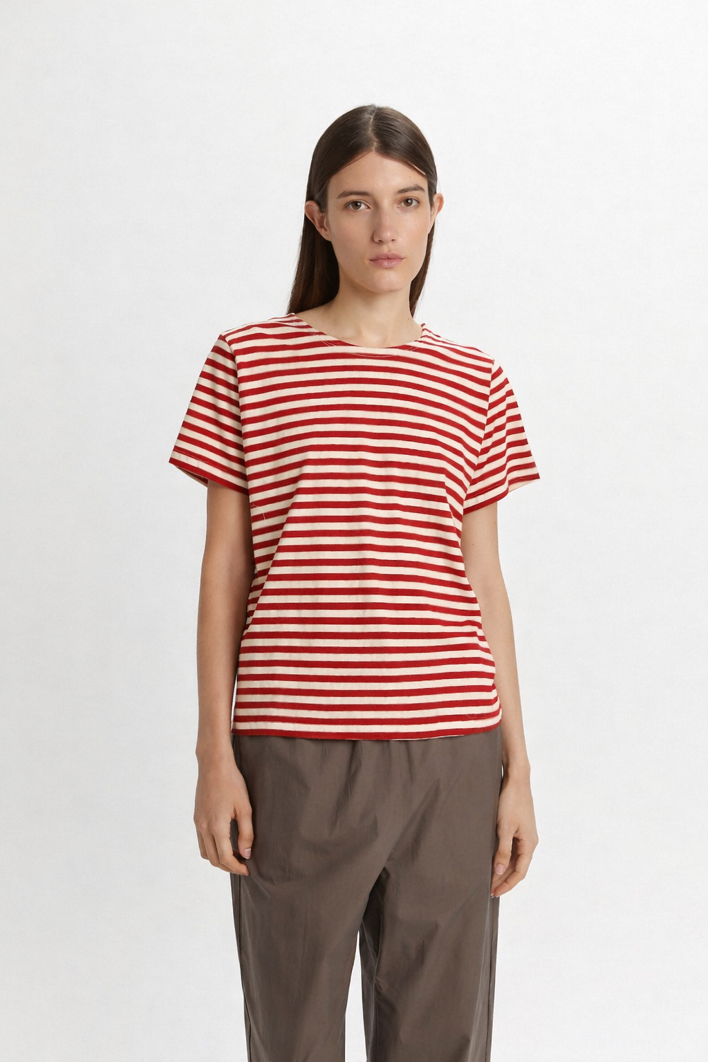 T-shirt Phisique Du Role a righe rosse