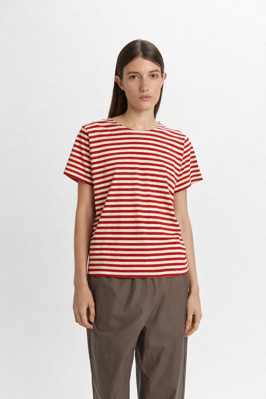 T-shirt Phisique Du Role a righe rosse