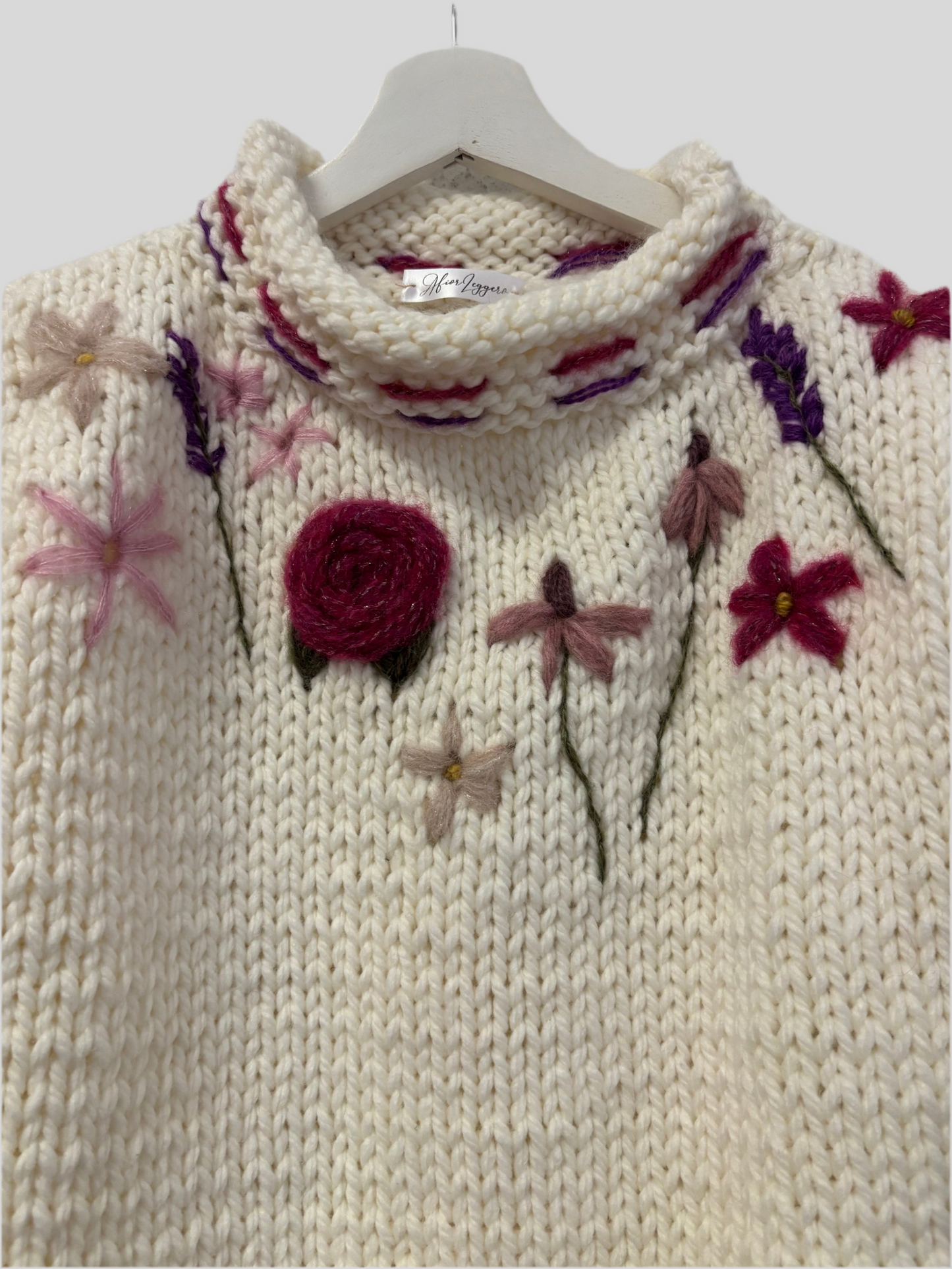 Gilet A Fior Leggero panna fiori