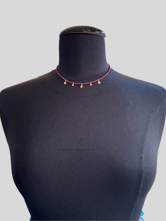 Collana Emmevi rubini e medagliette
