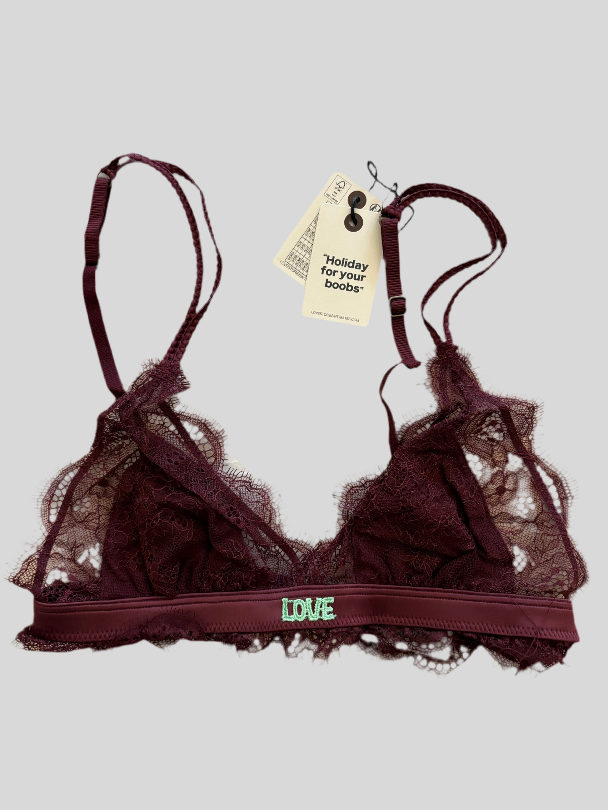 Bralette Love Stories Love Lacy Burgundy