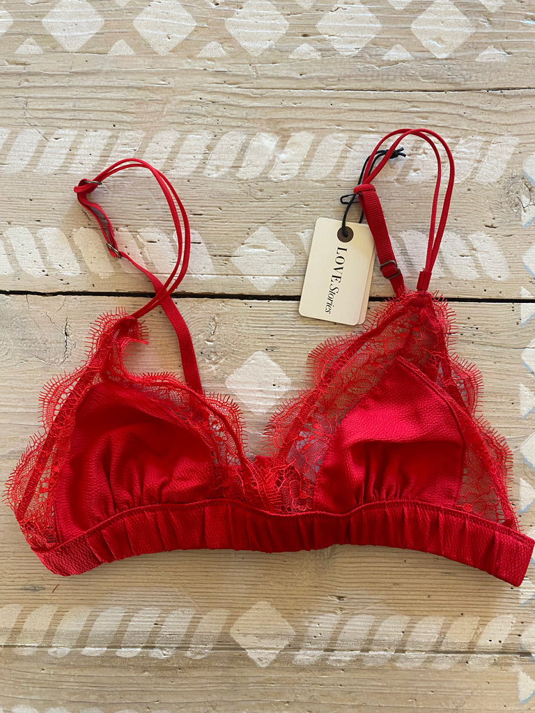 Bralette Love Stories Love Lace Red