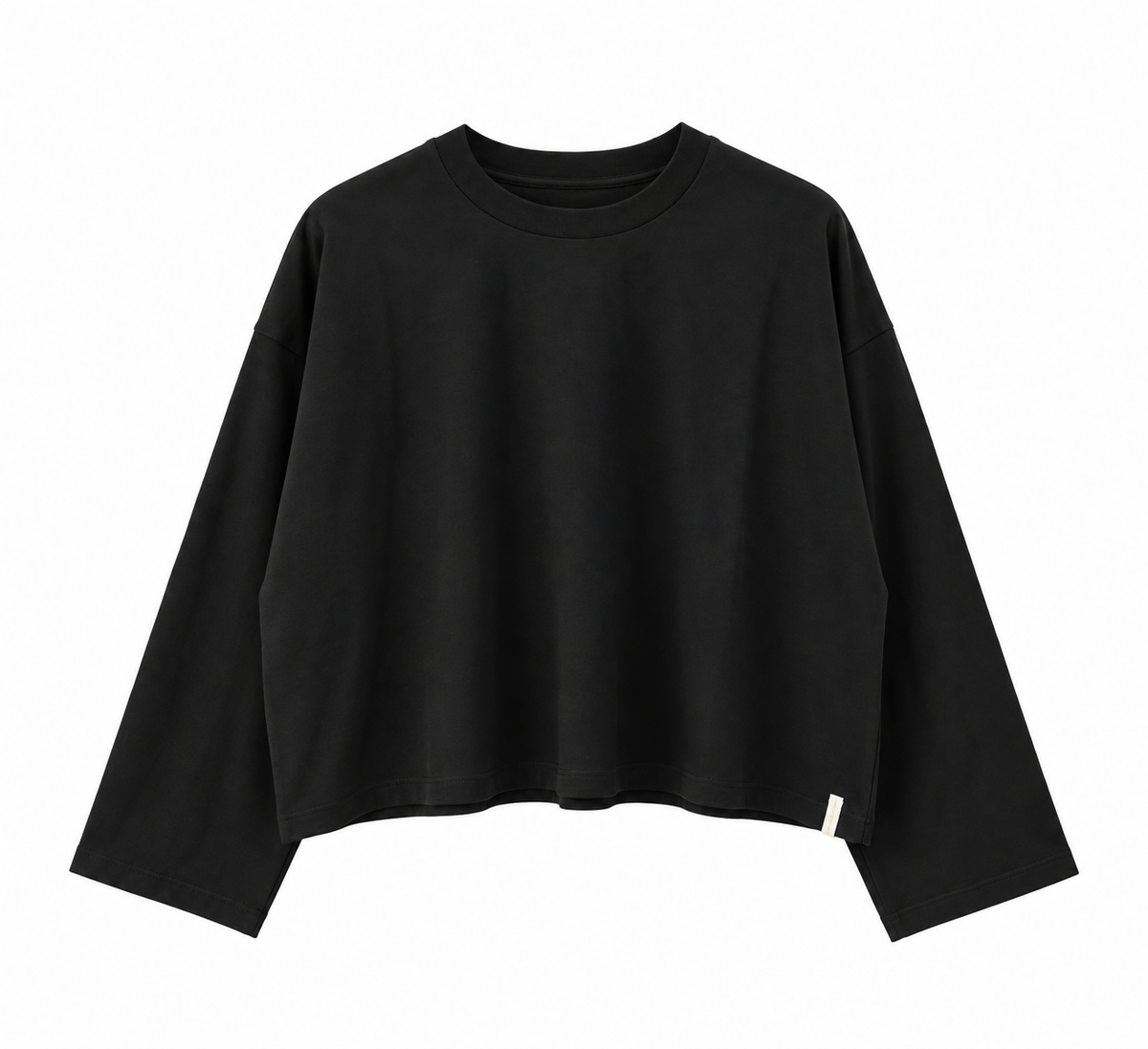 T-shirt Laboratorio crop nera maniche lunghe