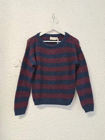 Maglione Chiara Bertani a righe blu bordeaux