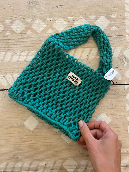 Borsa Love Stories crochet green