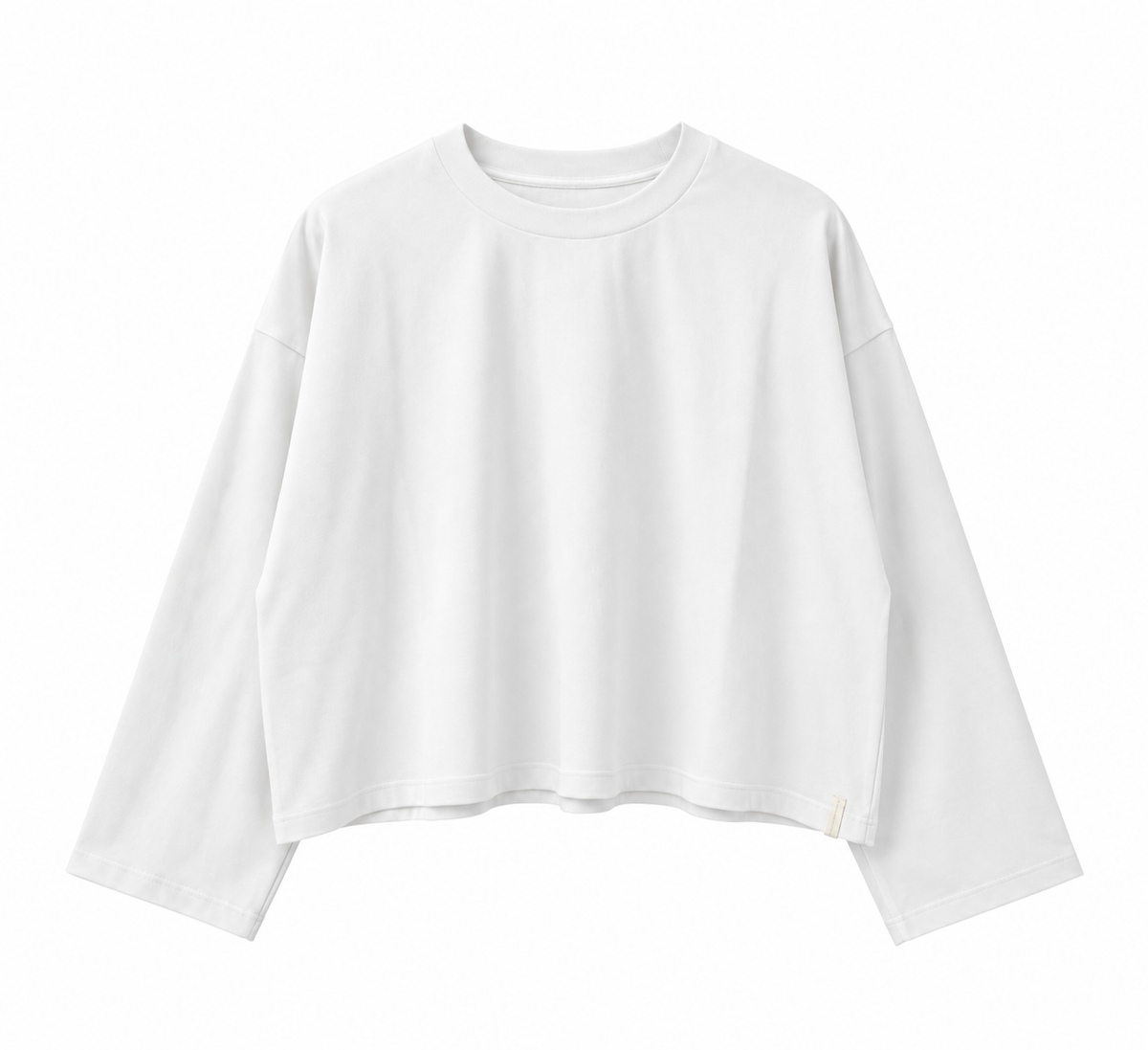 T-shirt Laboratorio crop bianca maniche lunghe