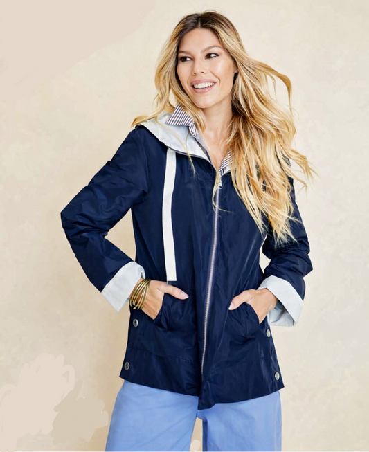 Giacca Flirt blu e gesso reversibile