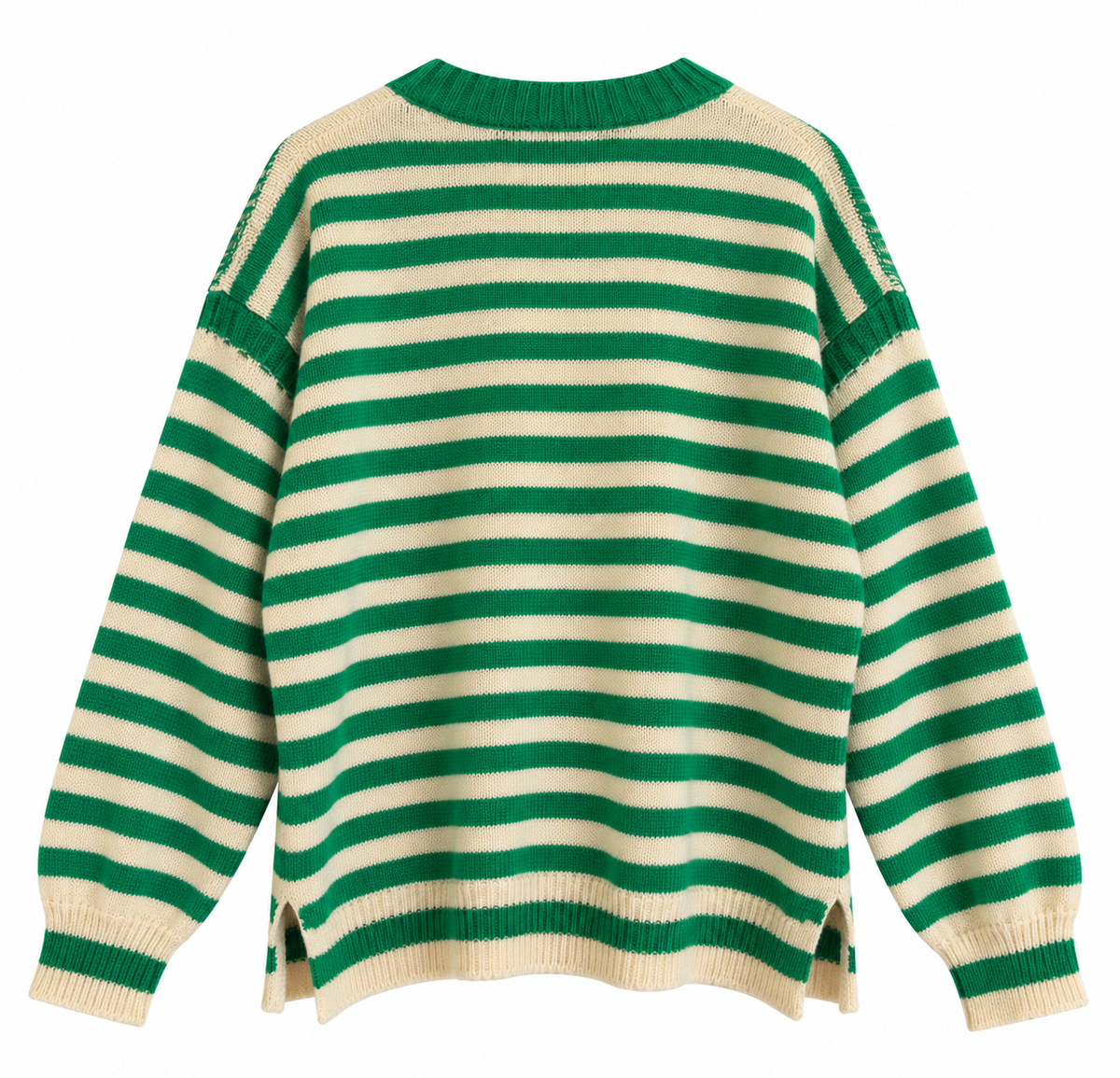 Maglione Laboratorio righe ecru erba