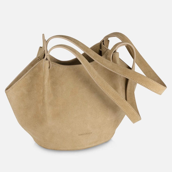 Borsa Maestoso Shell mini beige suede