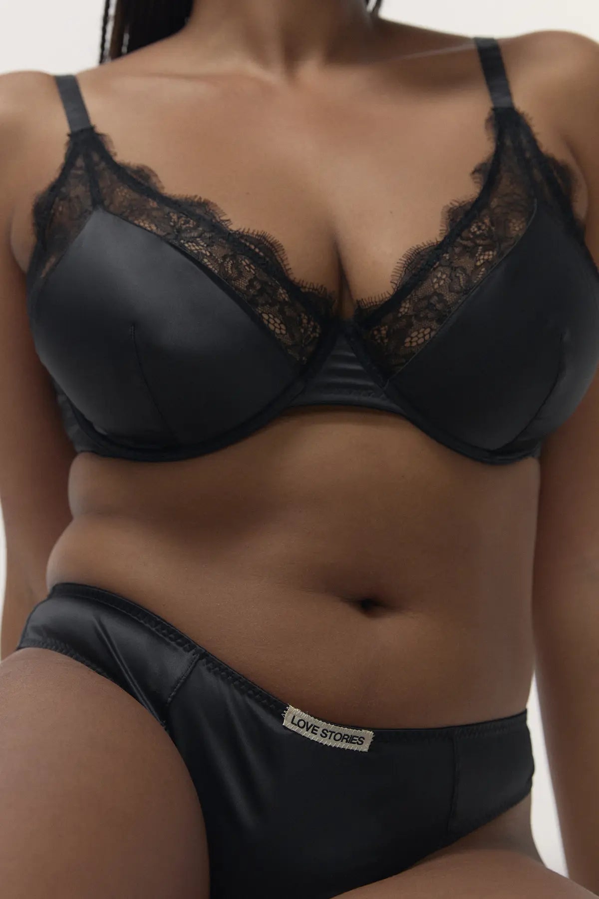 Slip Love Stories Carl black satin
