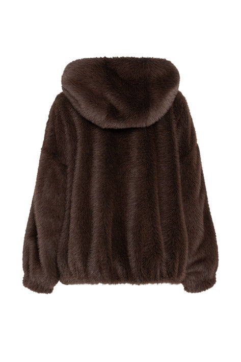Giacca Tela Saki pelliccia bomber marrone