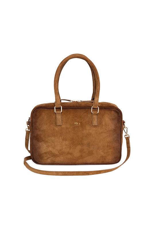 Borsa Tela Tamigi suede biscotto