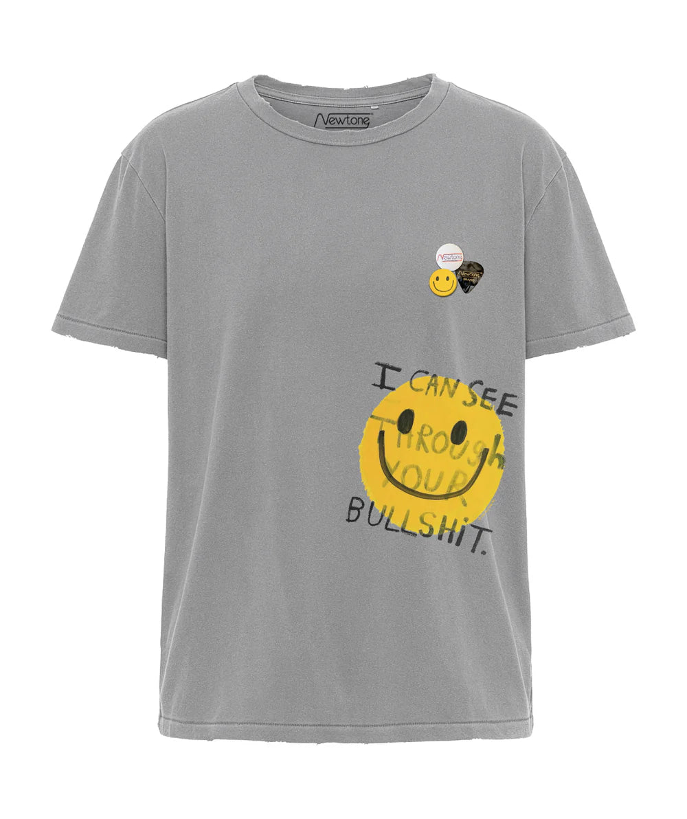 T-shirt Newtone Starlight Bullshit Grigio