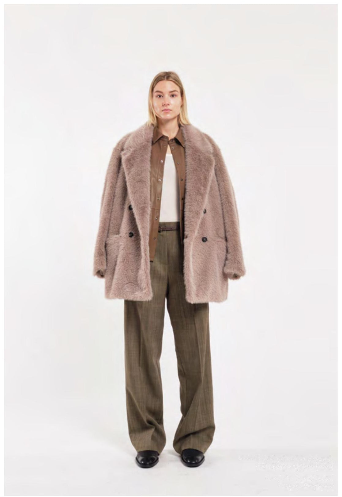Giacca Tela Nomade pelliccia beige